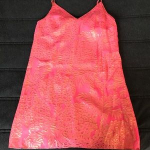 Lilly Pulitzer Pink and Gold Pineapple Dress